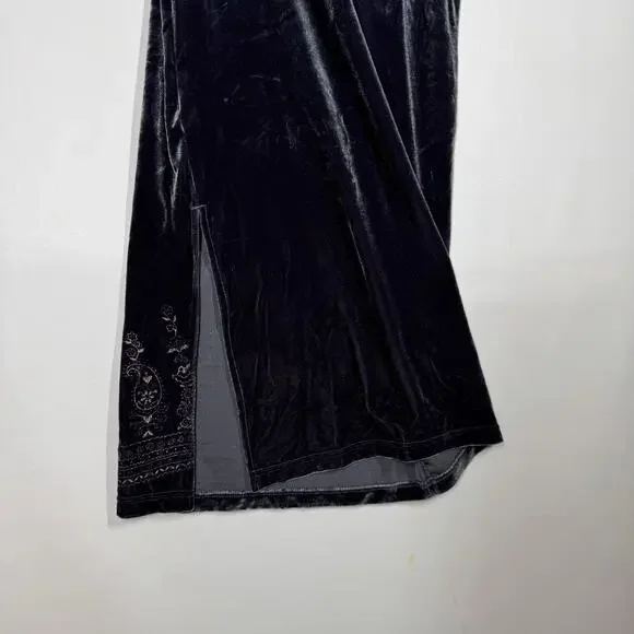 VTG Whimsical Fairy Grunge Dress Size 14 Womens XS Velvet Slit Y2K Made In USA - Picture 4 of 7